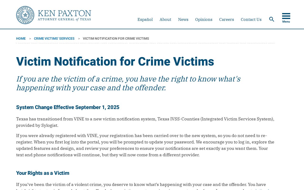 Texas IVSS transition information for a Marion County VINE inmate check