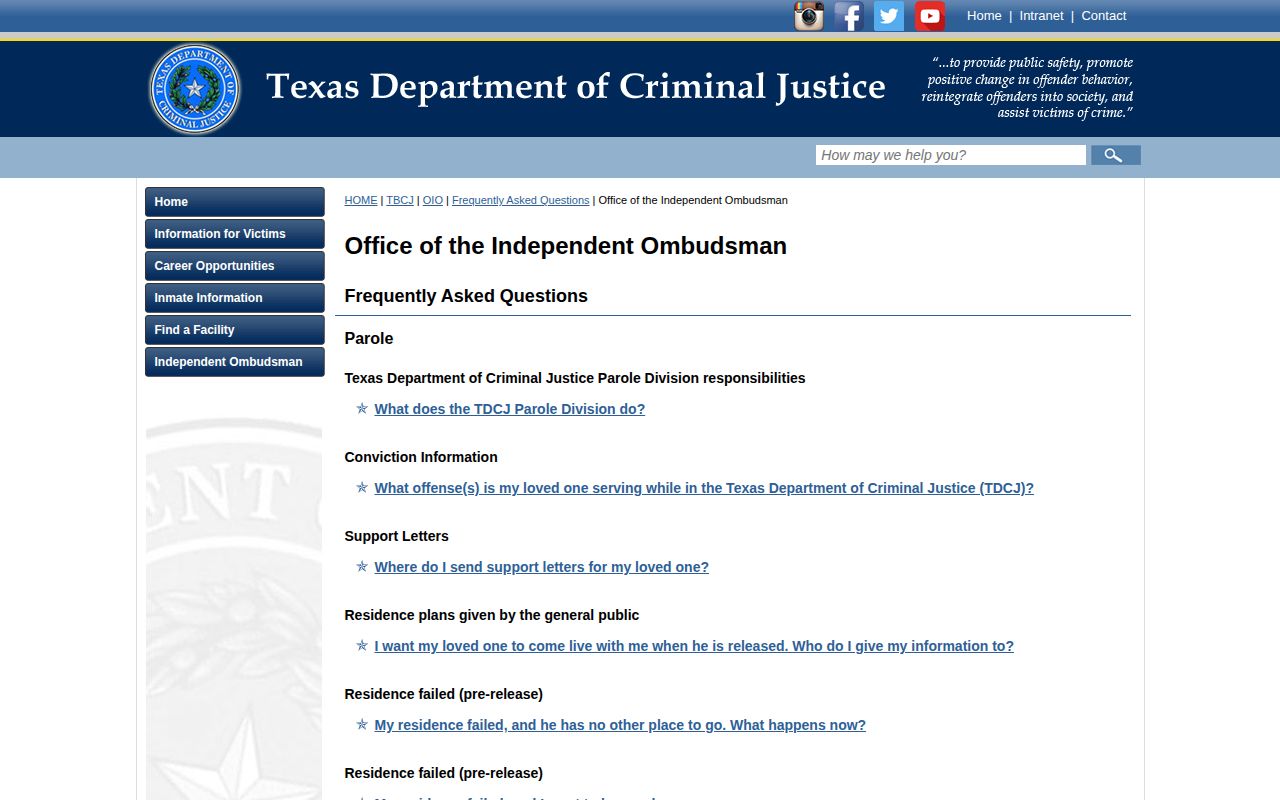 TDCJ scheduled release guidance for Marion County release date confirmation